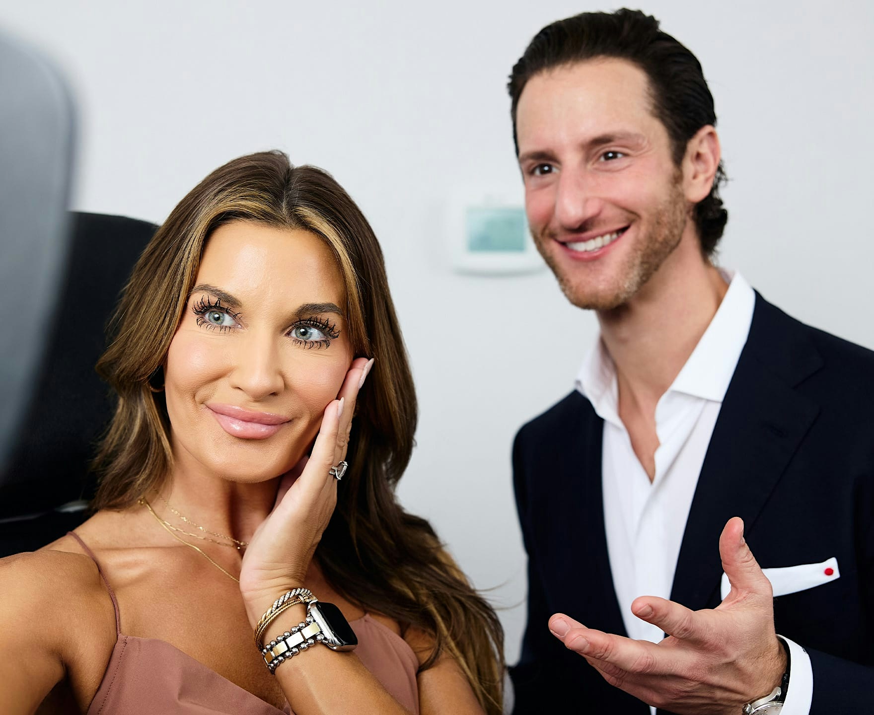 Doctor and patient smiling