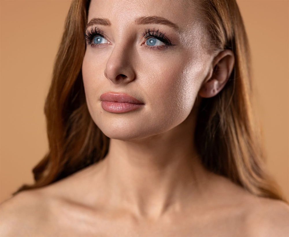 Woman with blue eyes