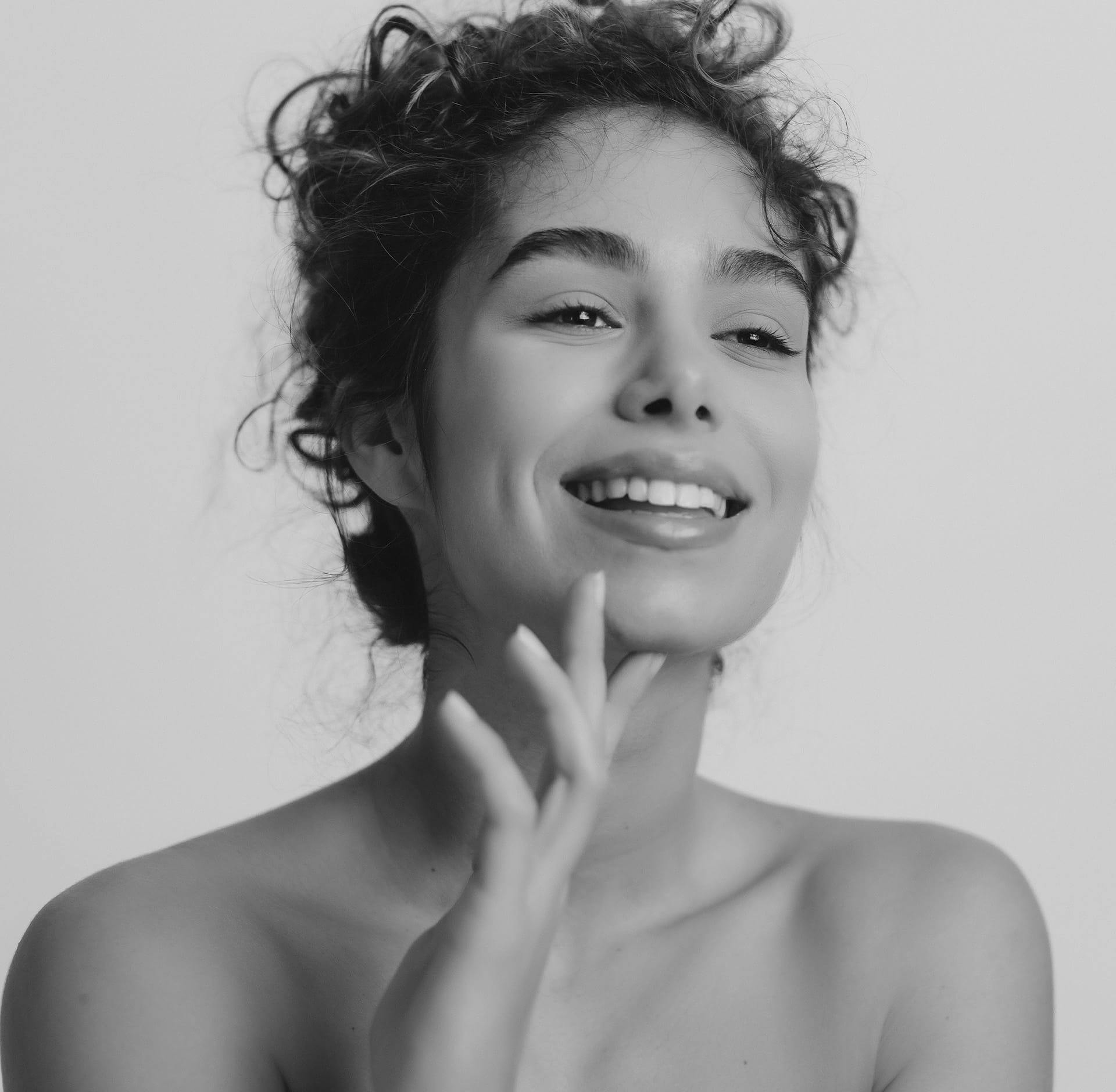 woman with curly hair