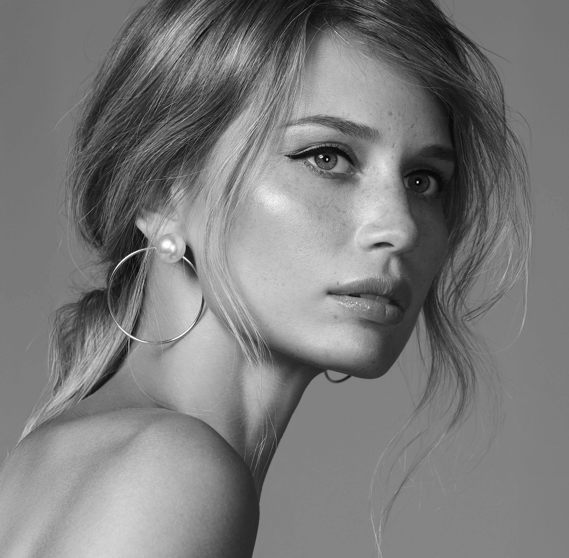 woman glancing out of frame