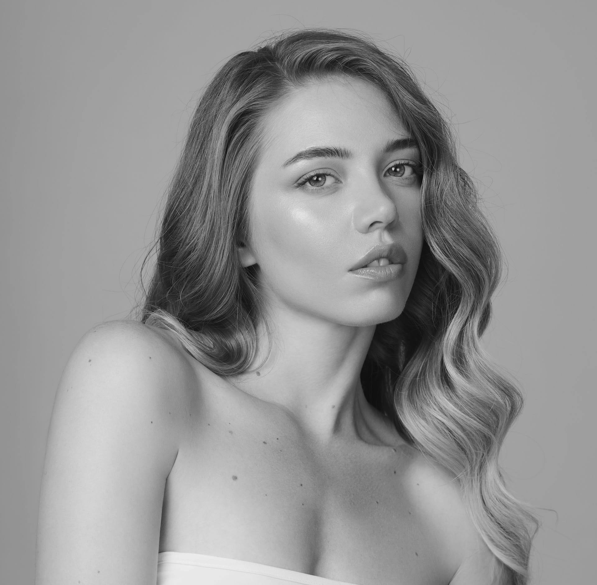 Woman posing dramatically