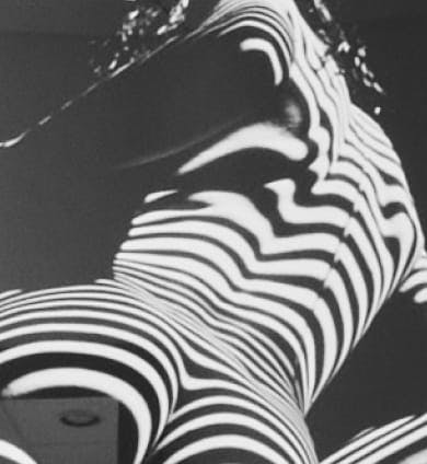 Black and white striped object