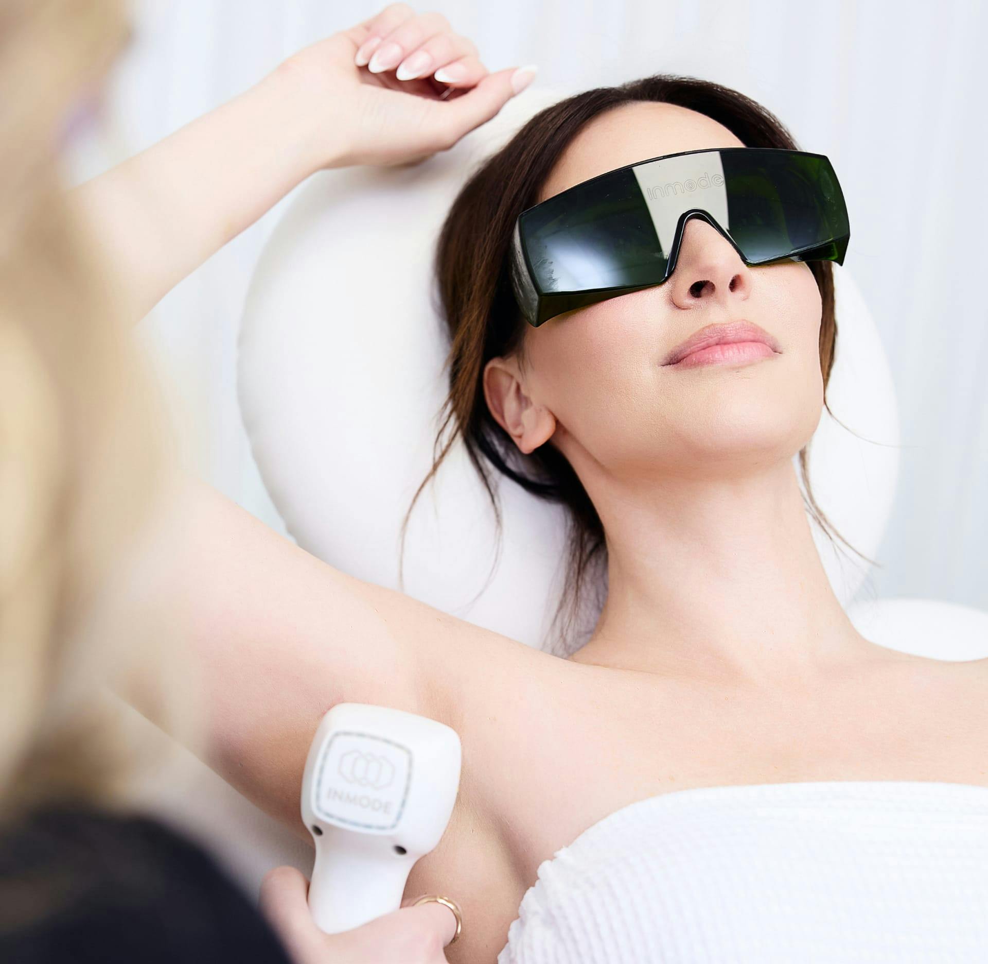 Woman getting laser hair removal