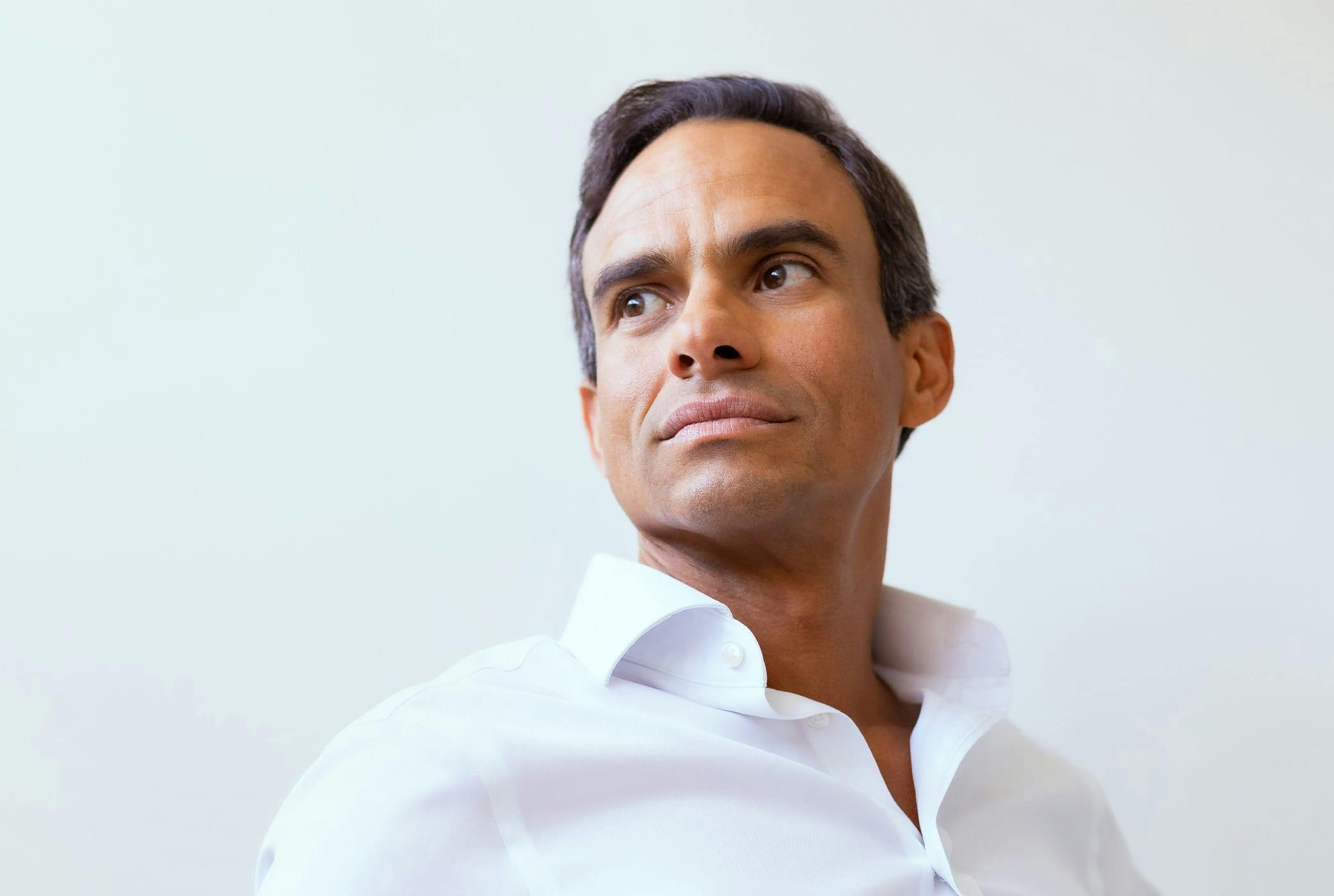 A man after an eyebrow transplantation in Delray Beach.