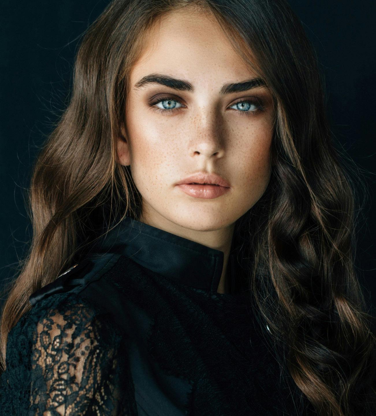 woman looking into a camera
