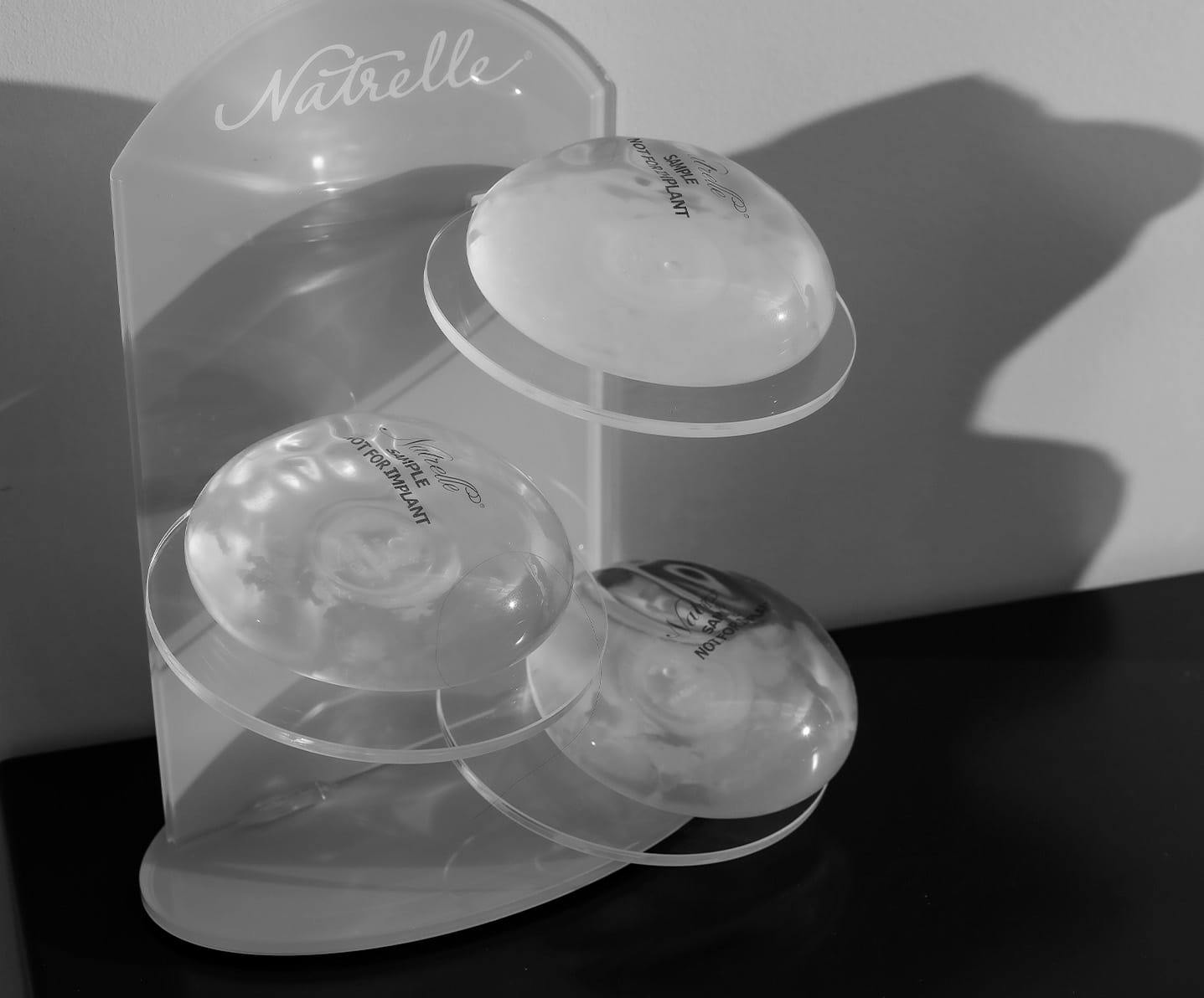 A stand with 3 implants on it