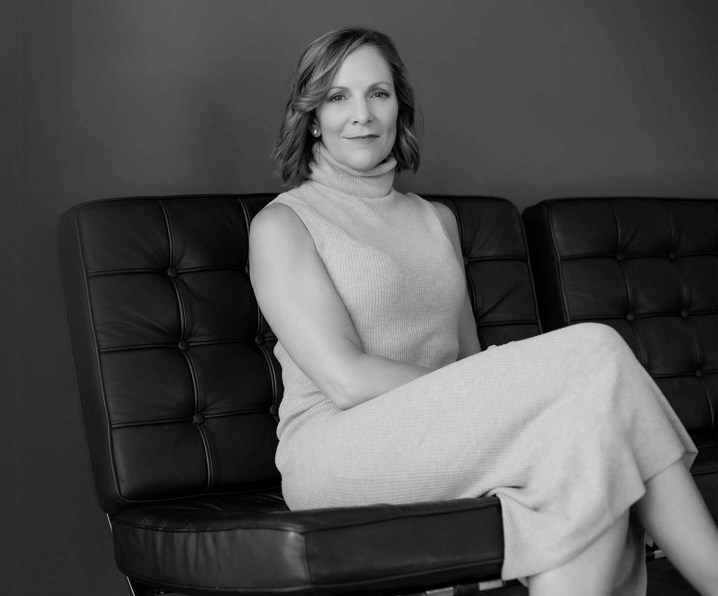 woman sitting on a couch