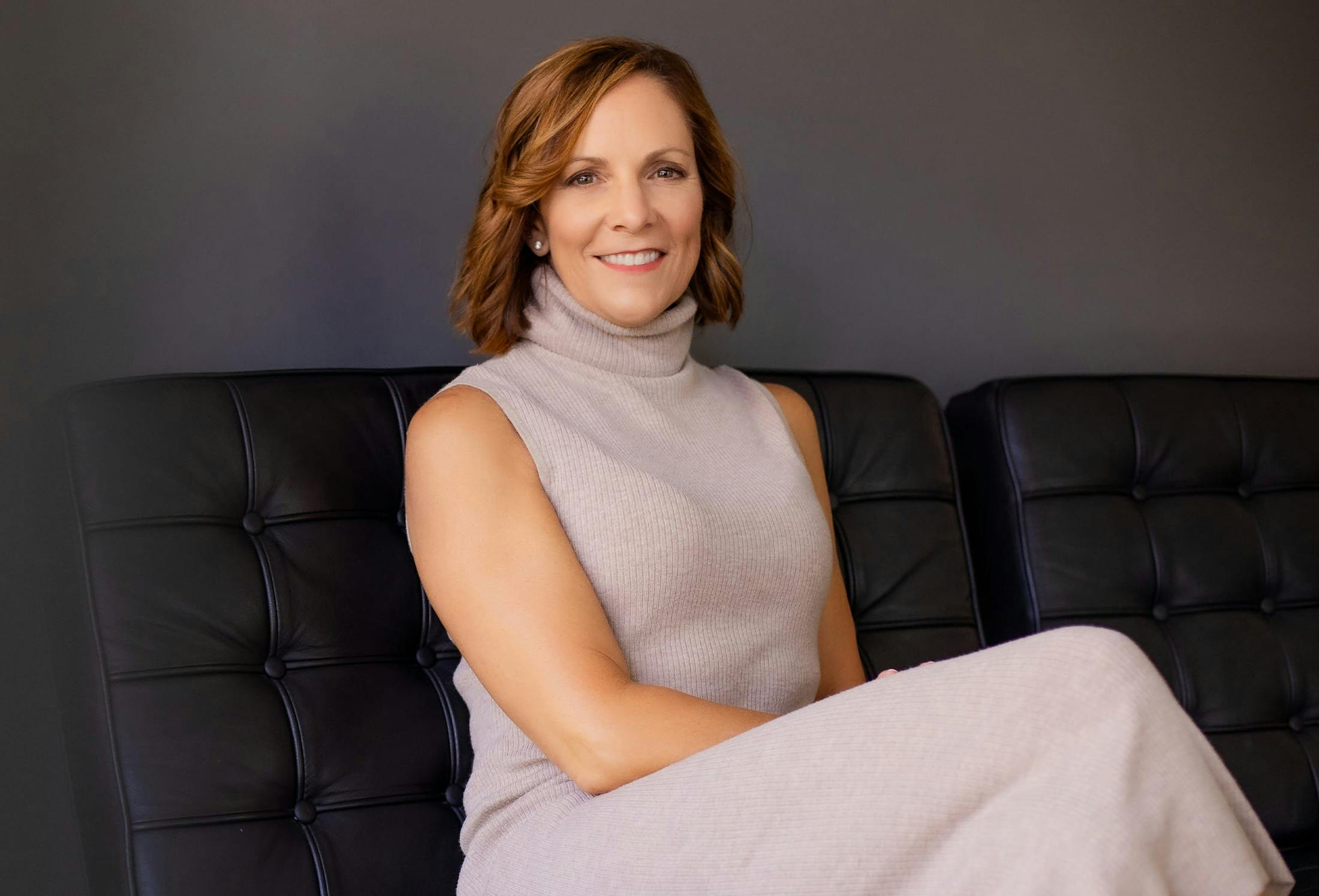 woman sitting on a couch