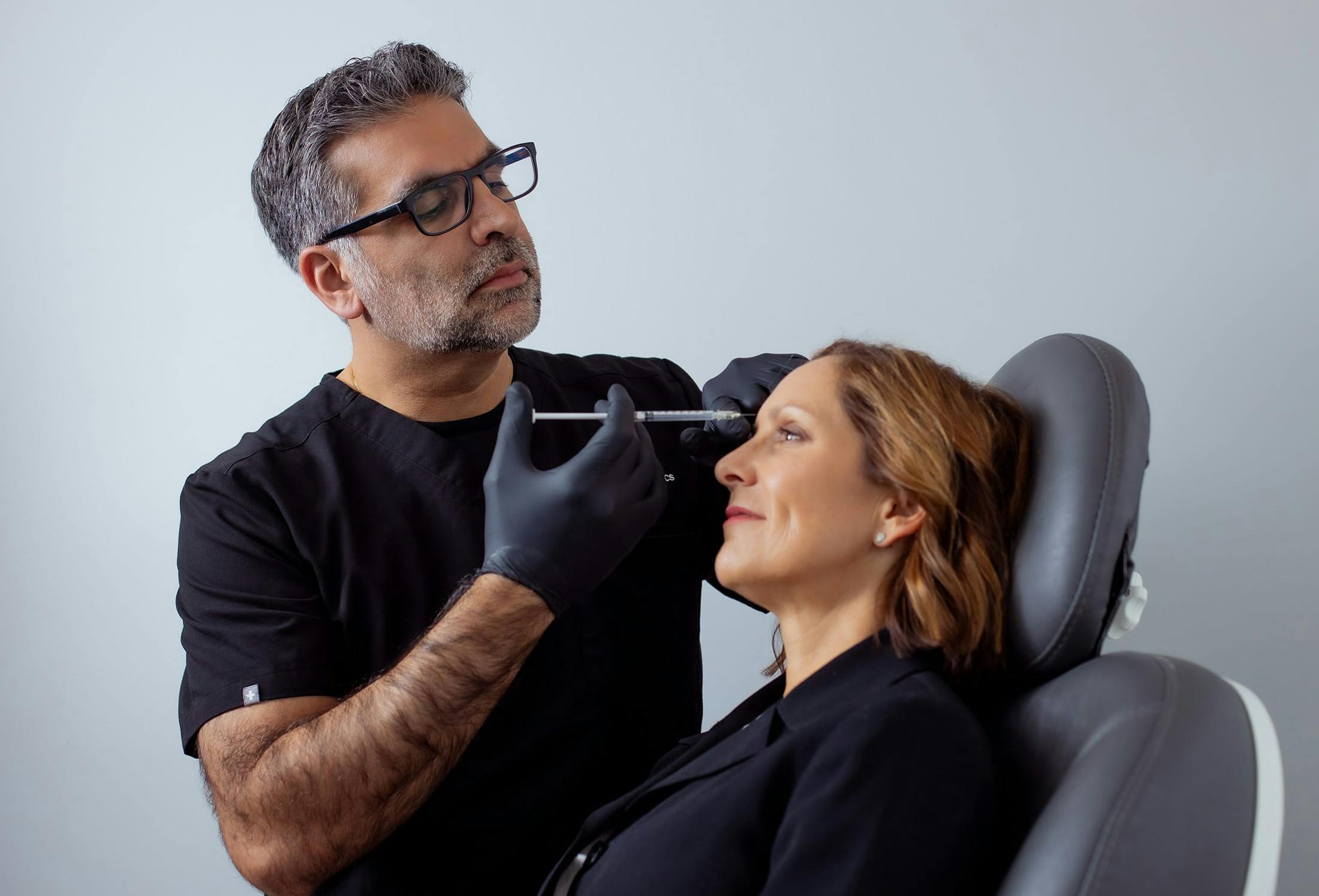 woman receiving filler