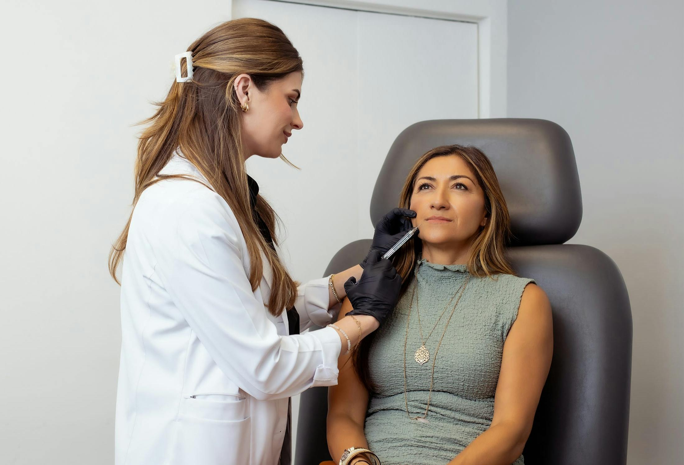 woman receiving filler
