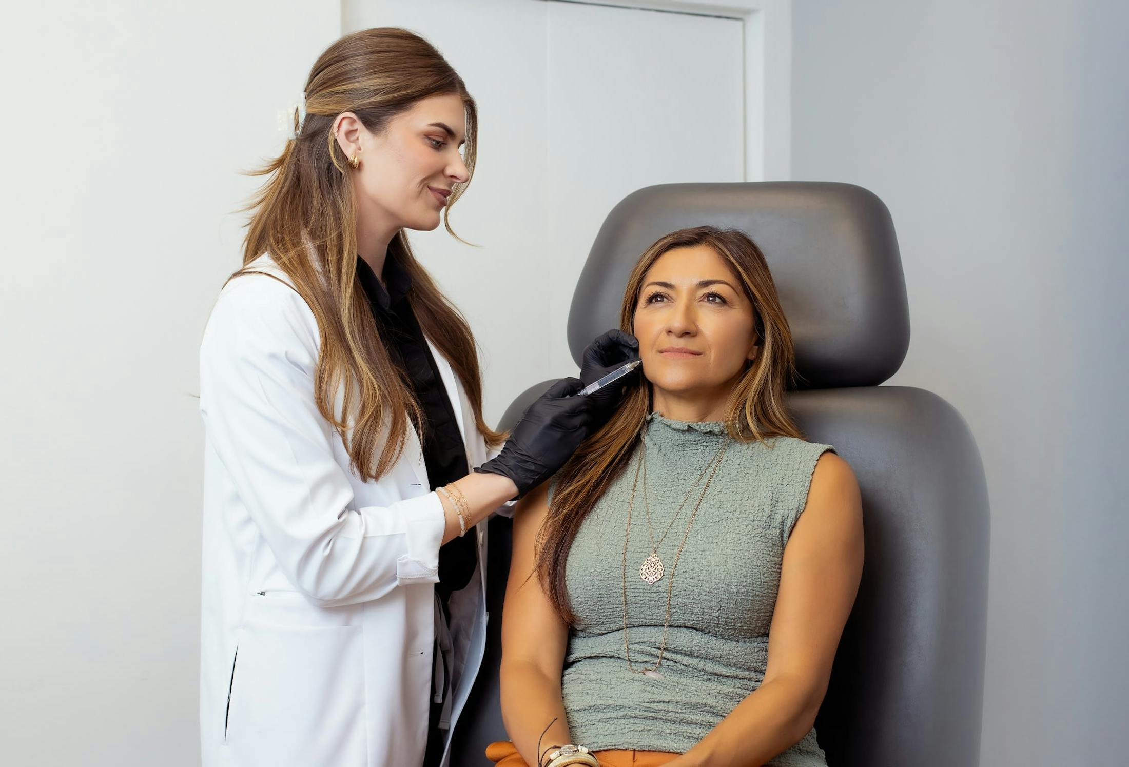 woman receiving a laser treatment