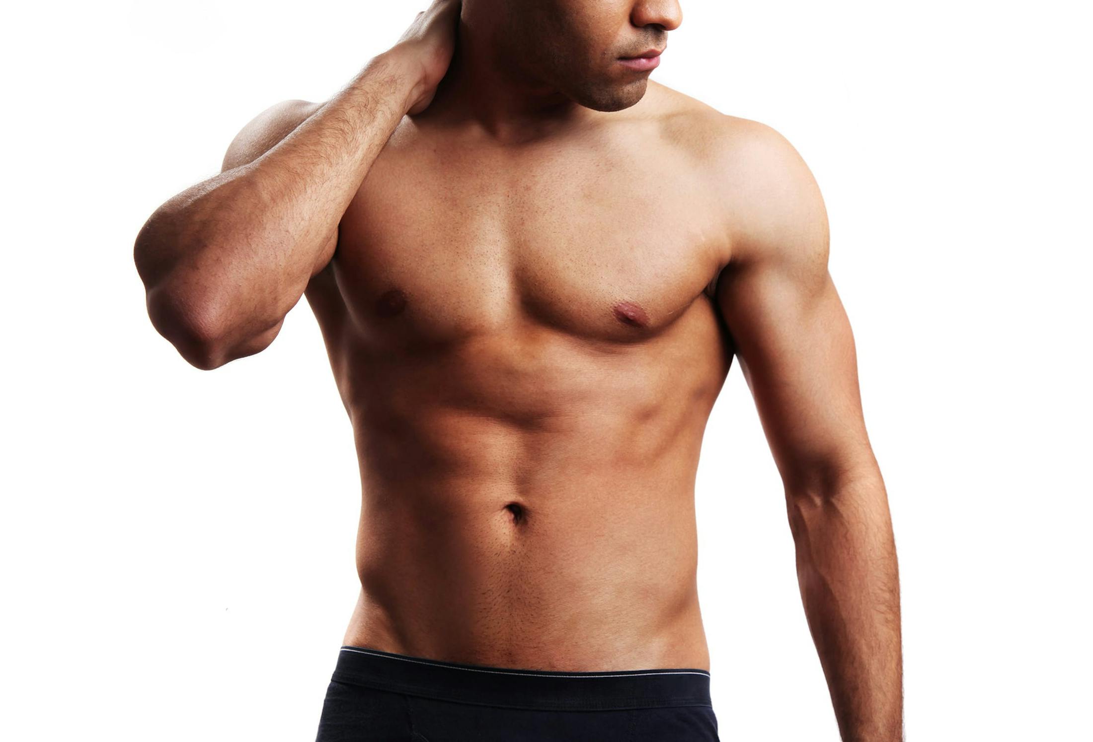 shirtless man posing