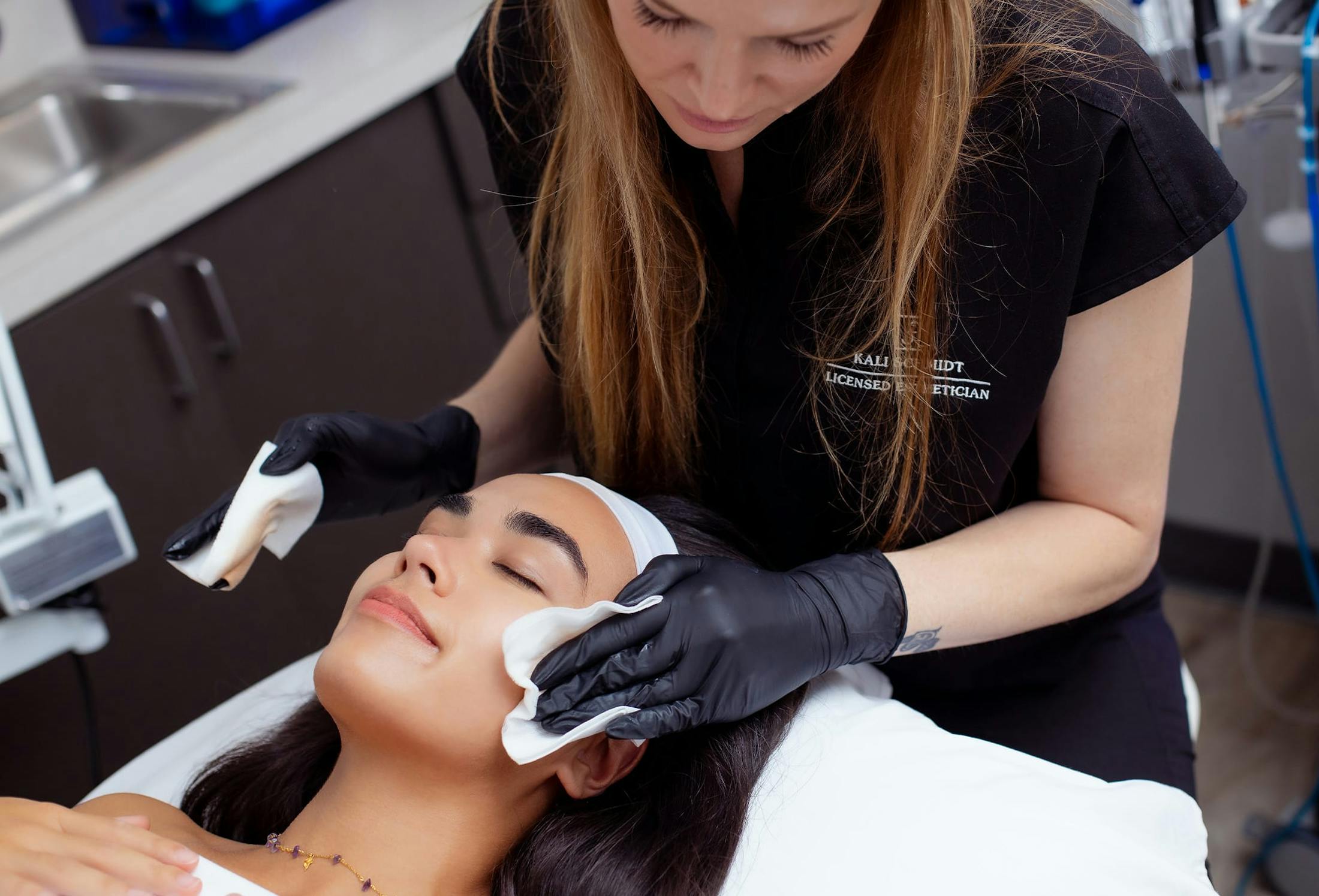 woman getting a facial