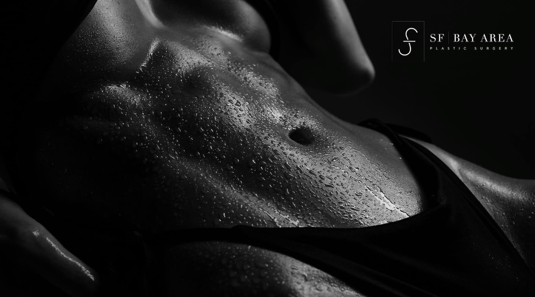 woman's wet stomach