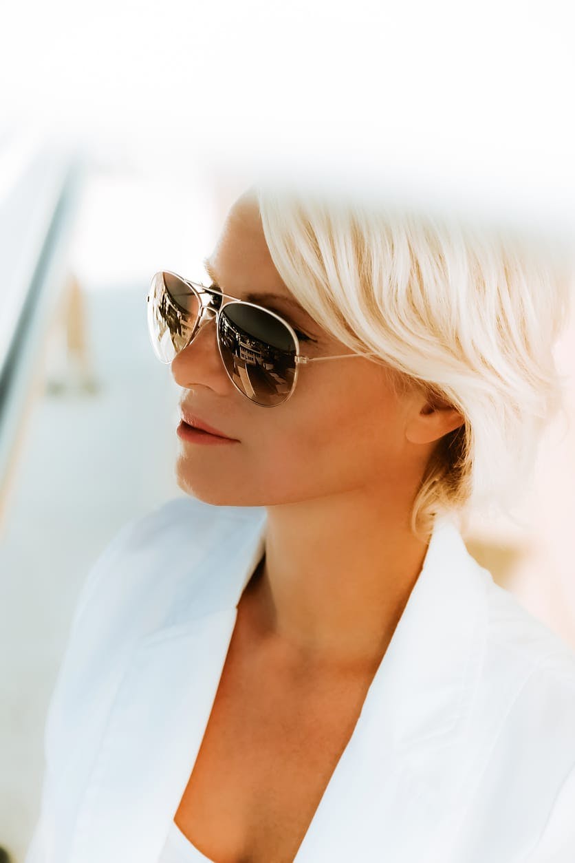 Beautiful woman in white