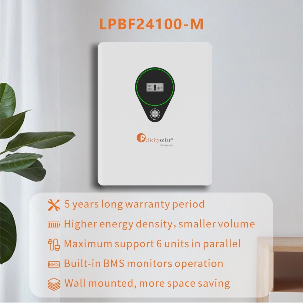 Batería de Litio Felicity Solar 2.5KWH 24Vdc.