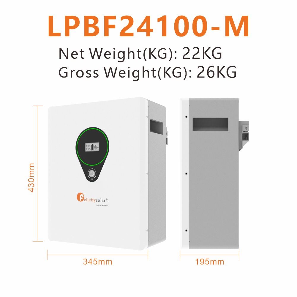 Batería de Litio Felicity Solar 2.5KWH 24Vdc.
