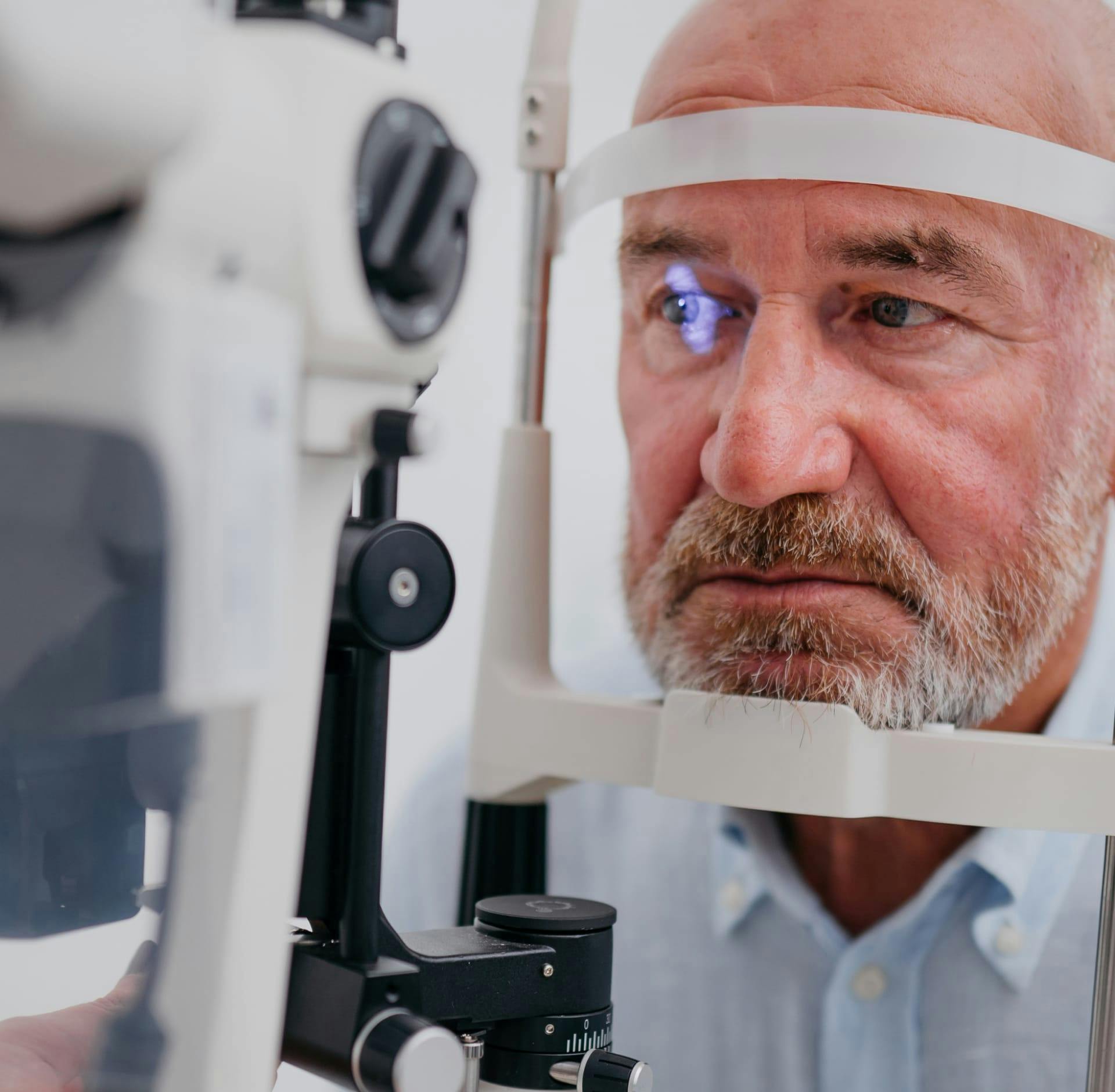 Man during eye exam