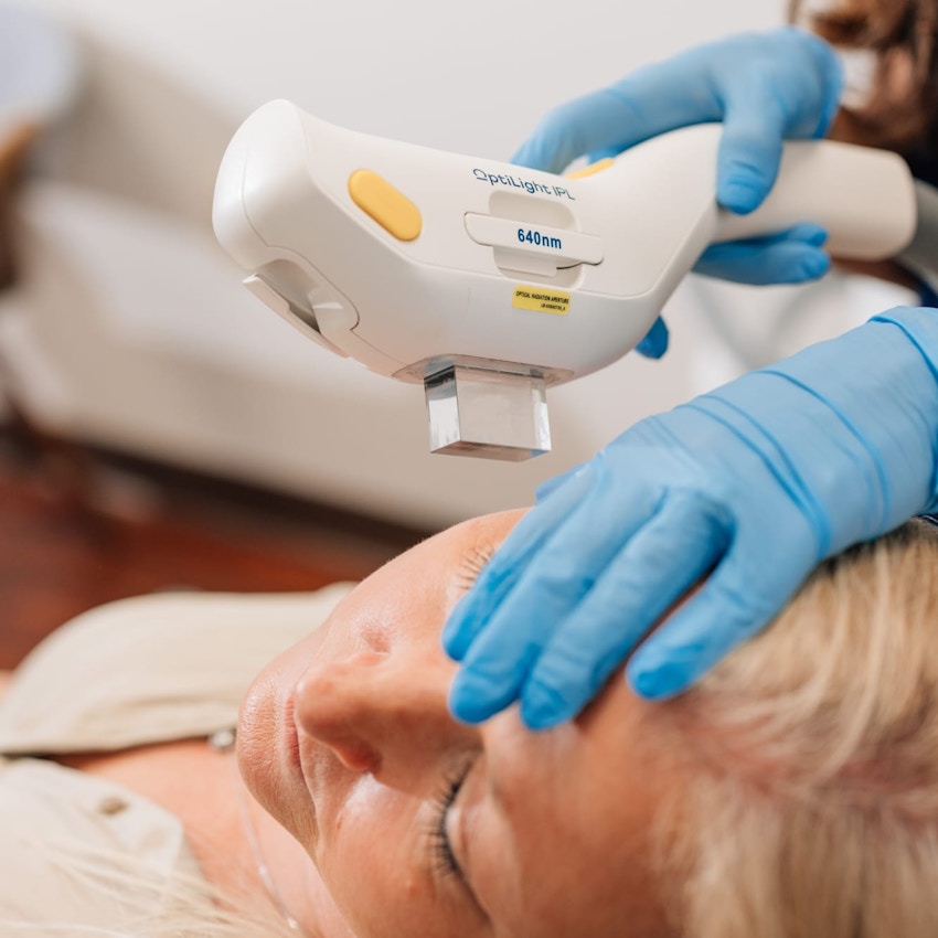 Woman during aesthetic treatment