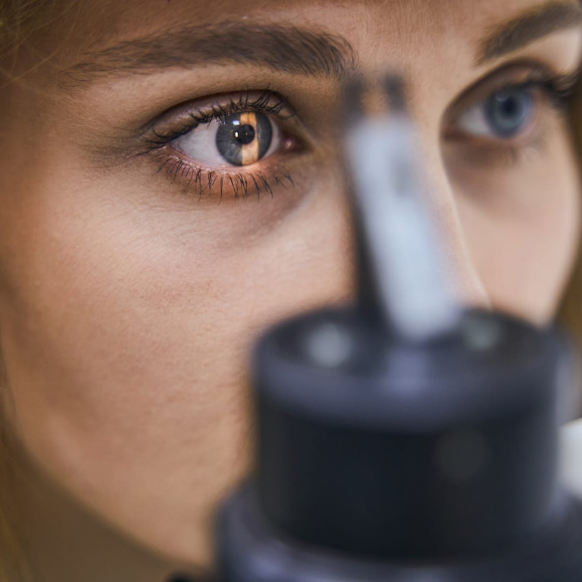 Woman during eye exam