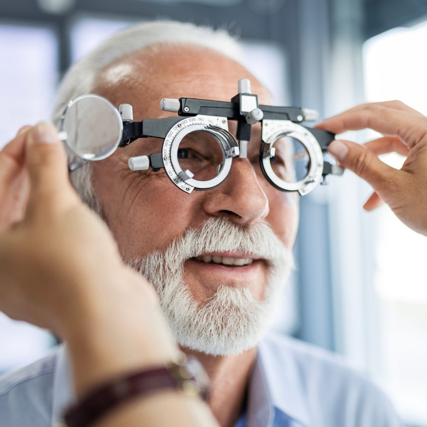 Man during eye exam