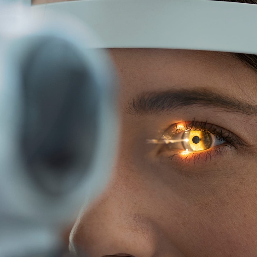 Woman during eye exam