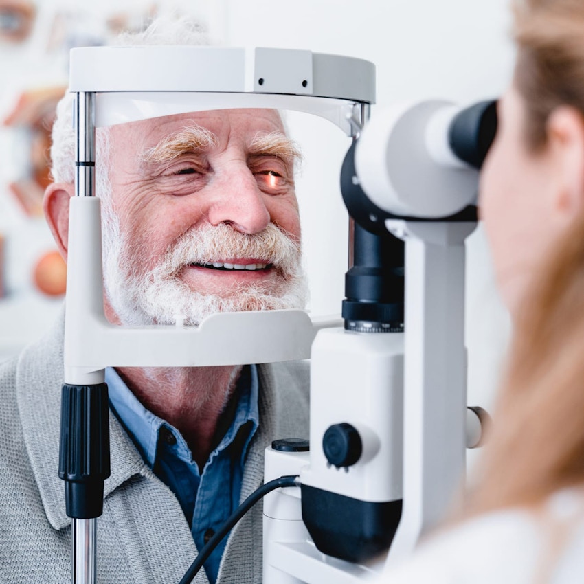 Man during eye exam