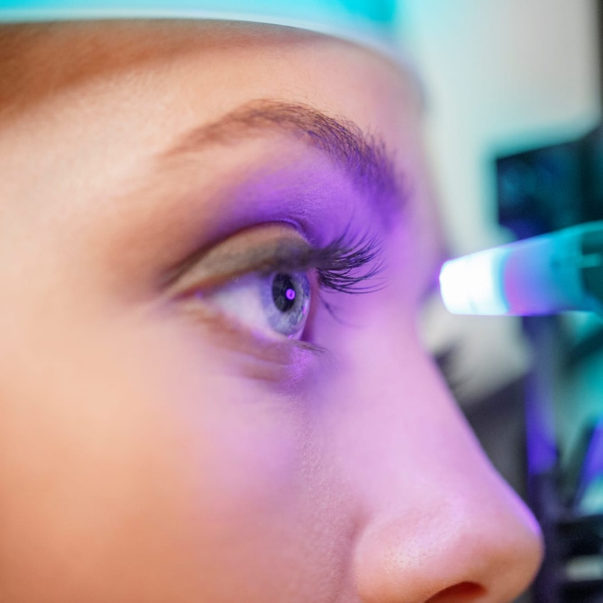Woman during eye exam