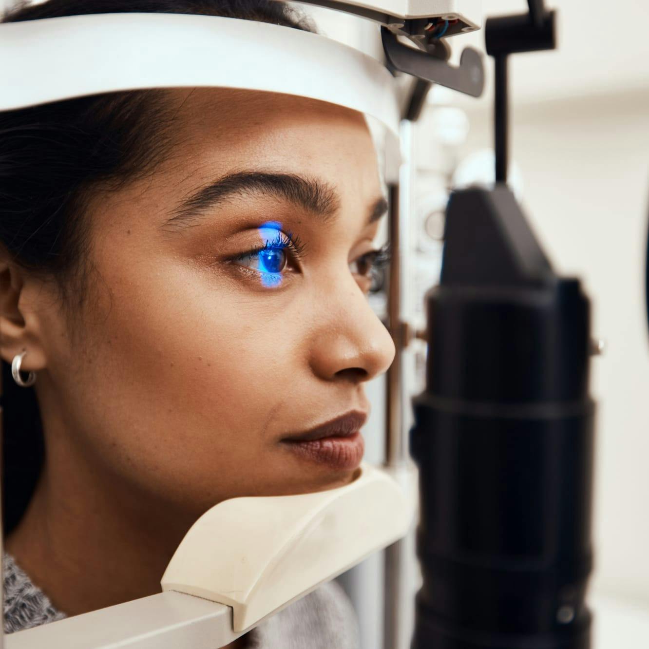 Woman during eye exam