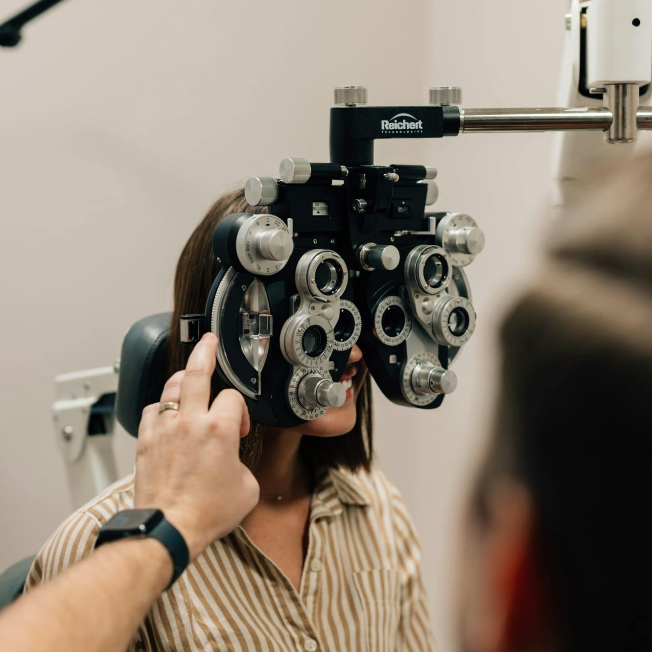 Woman during eye exam