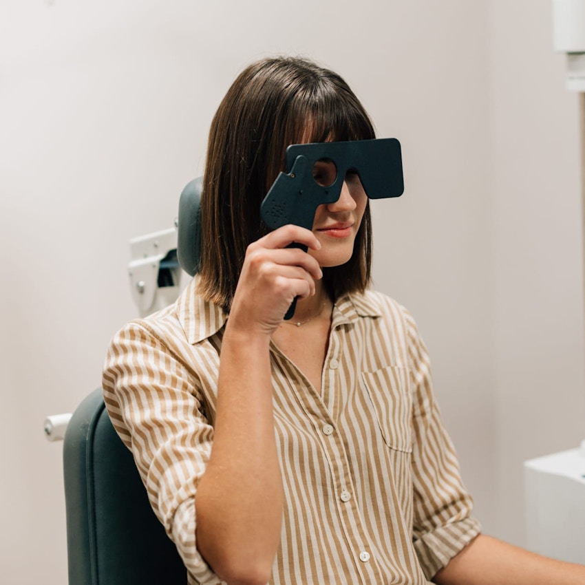 Woman during eye exam