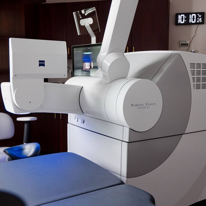 Woman during eye exam