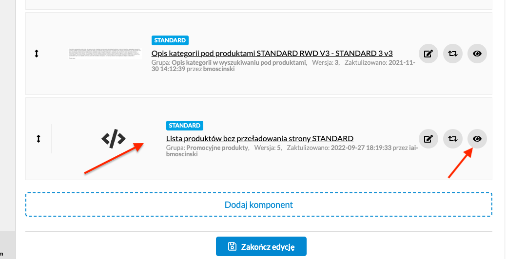 Wyłączenie komponentu dynamicznego doczytywania listy w Composer