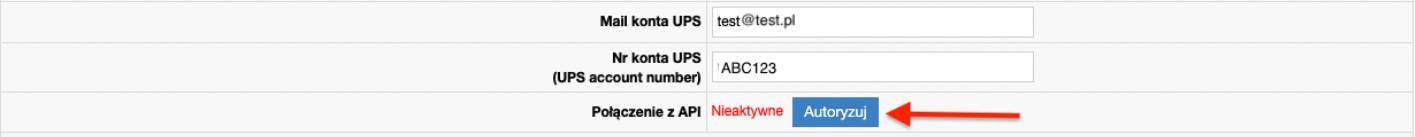 Autoryzacja konta UPS - oAuth