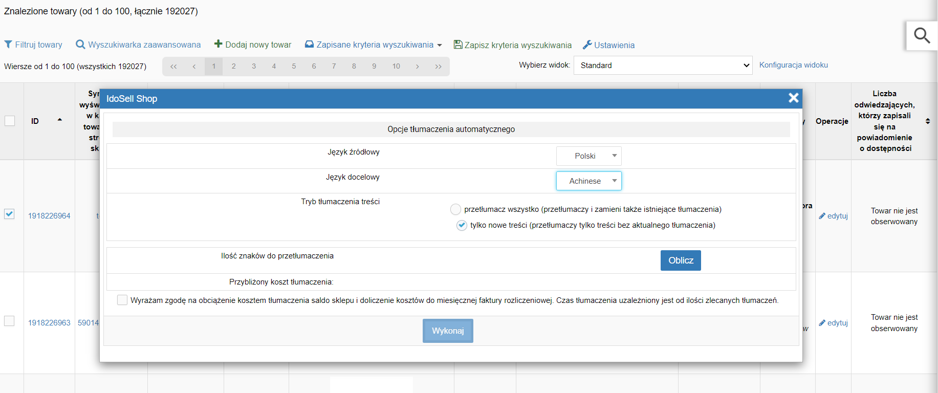 Moduł tłumaczeń automatycznych