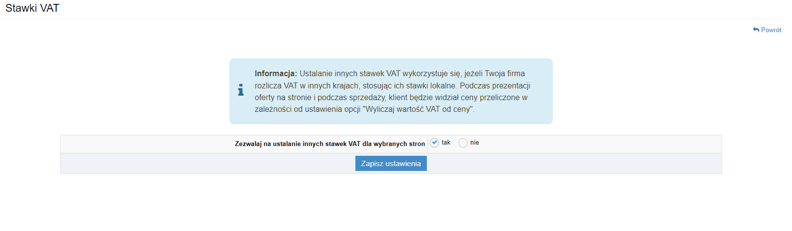 Stawki VAT