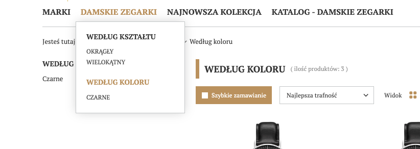 Wielkie litery w menu