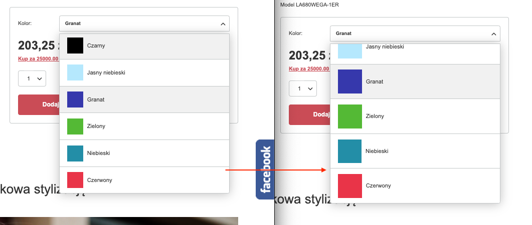 Efekt po zastosowaniu kodu CSS do powiększenia ikony towaru w grupie