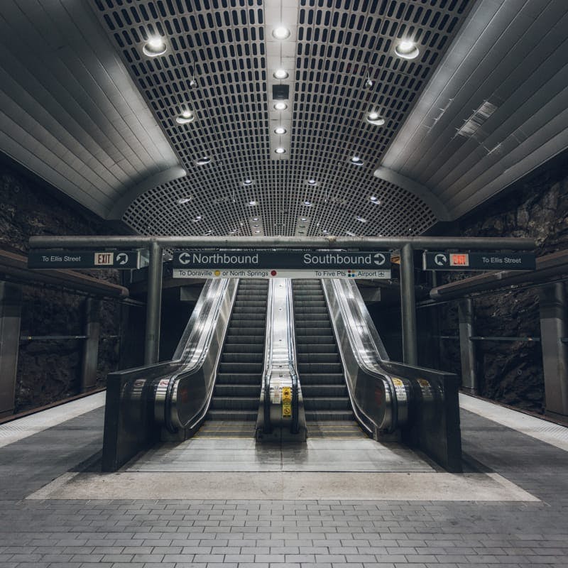 escalator in a subway
