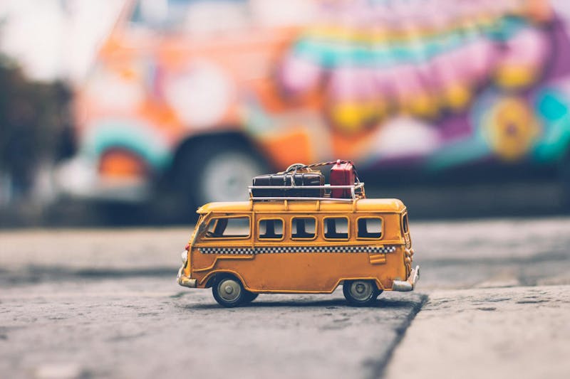 A toy yellow bus