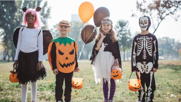 Kids dressed up for Halloween