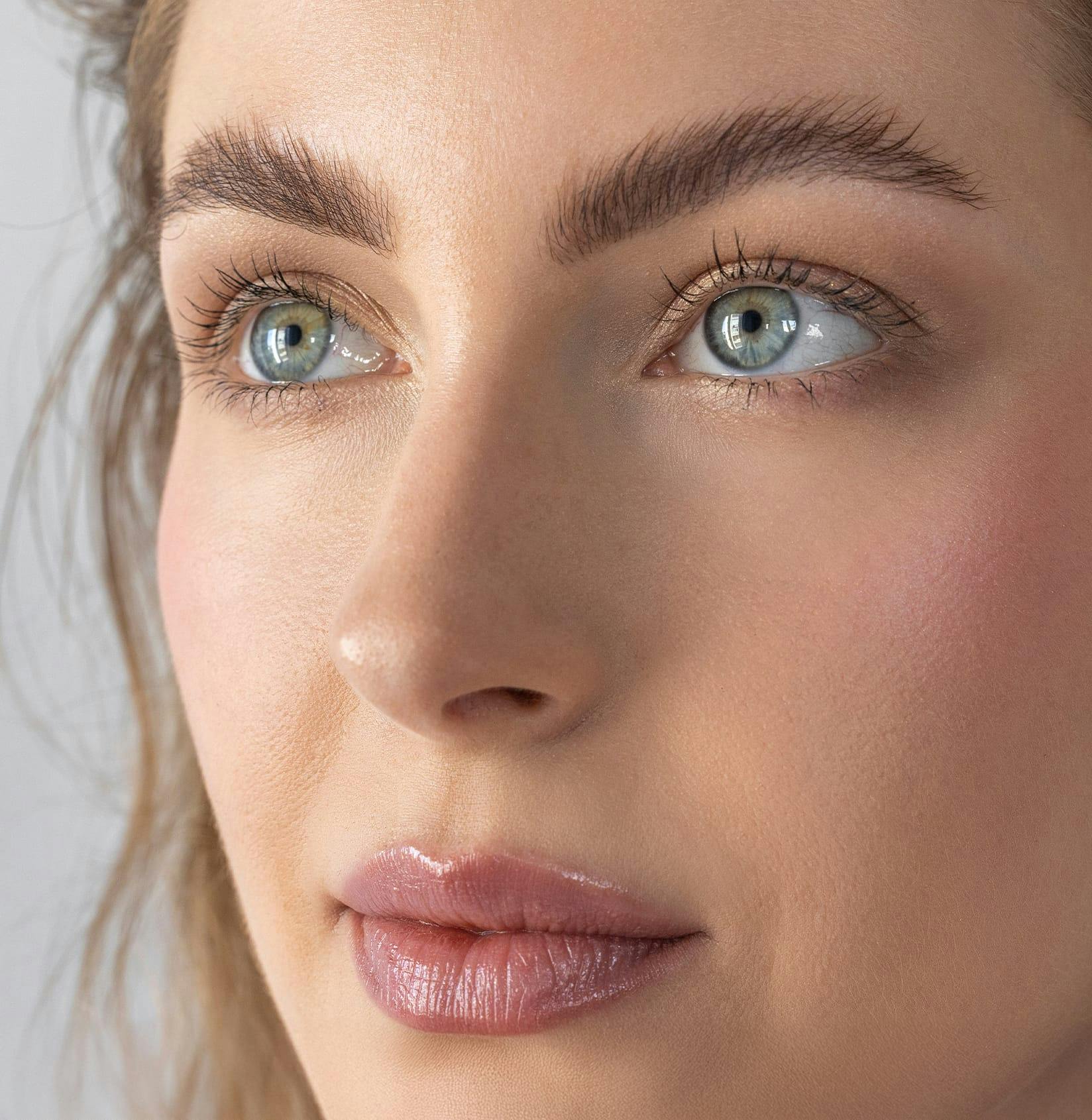 close up of womans face