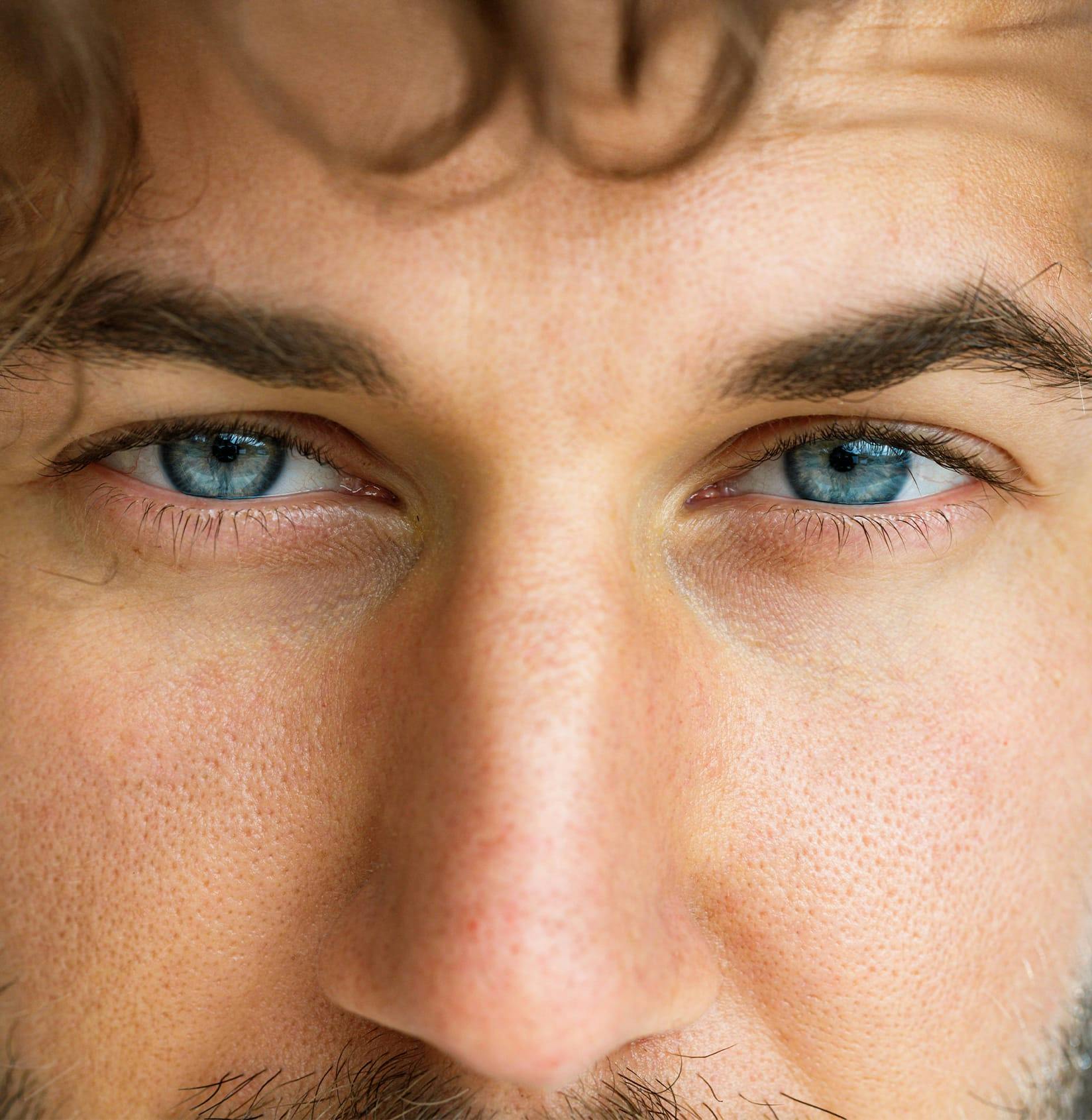 Close up of a mans eyes