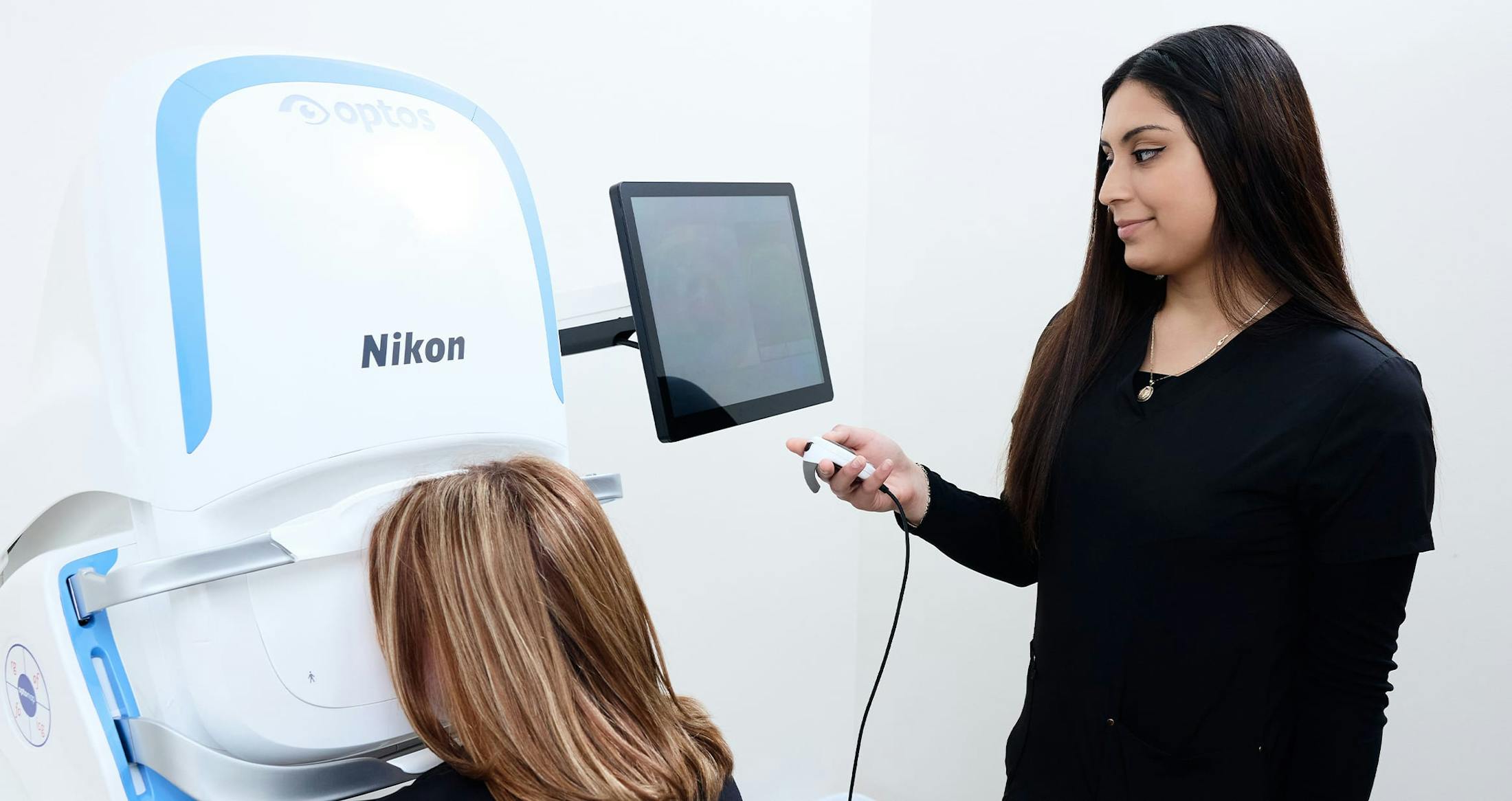 Woman during eye exam