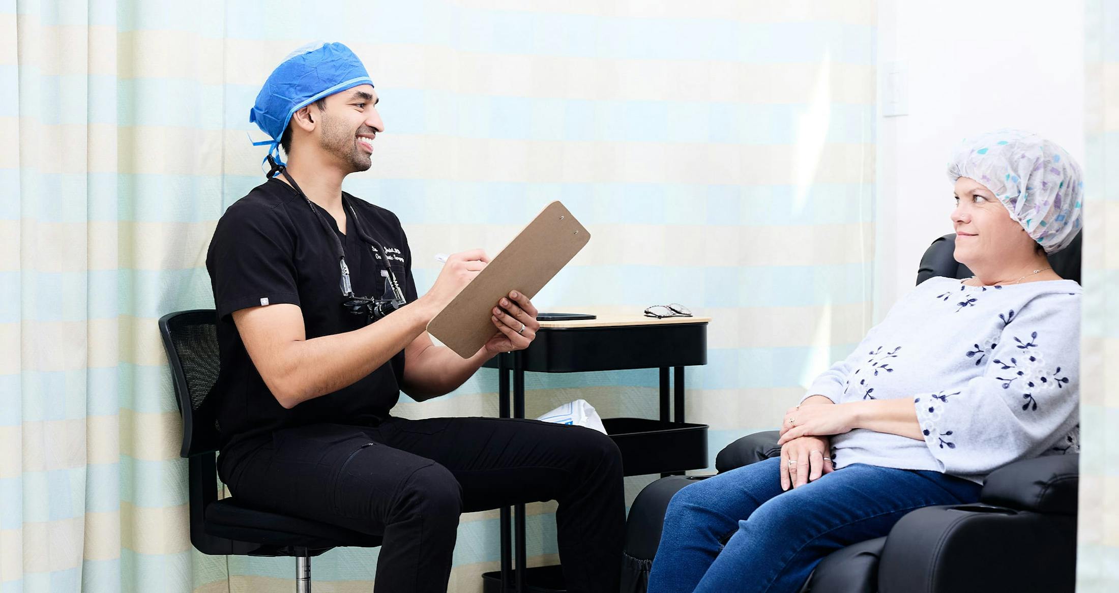Doctor and patient during treatment