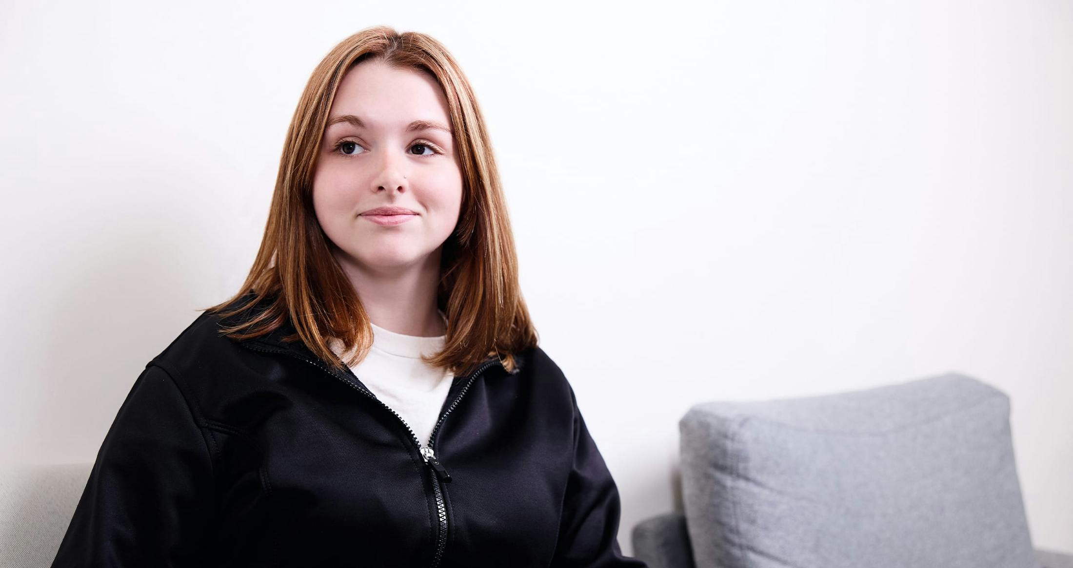 Woman sitting in waiting room