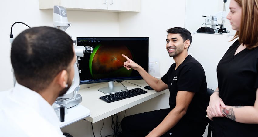 Doctors discussing exam results