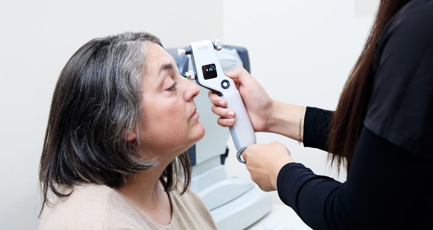 Woman during eye exam