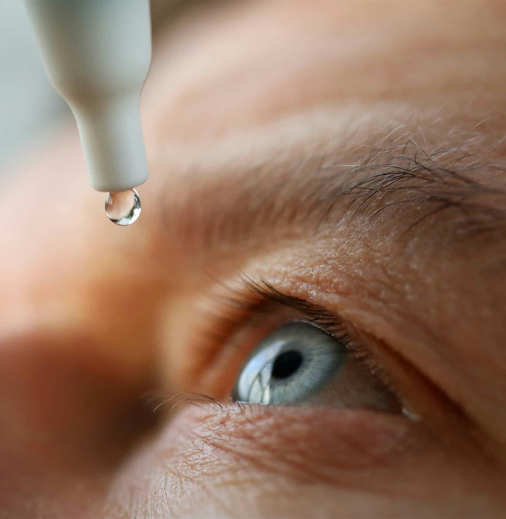Eye drops going into eye