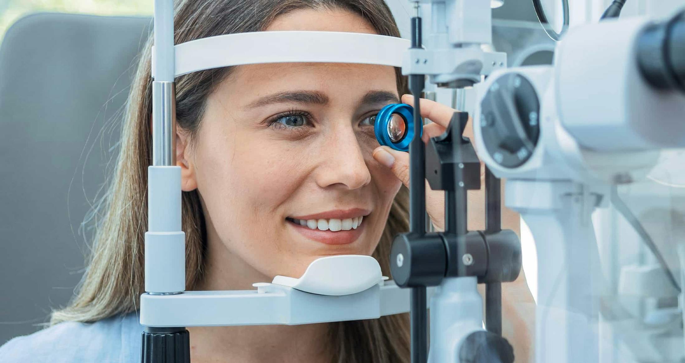 Woman during eye exam